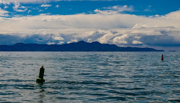 The navigational buoy swings on the water in the Great Salt Lake photo