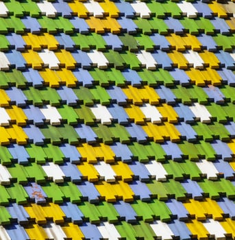 Texture of colorful roof tiles. Background for design. photo