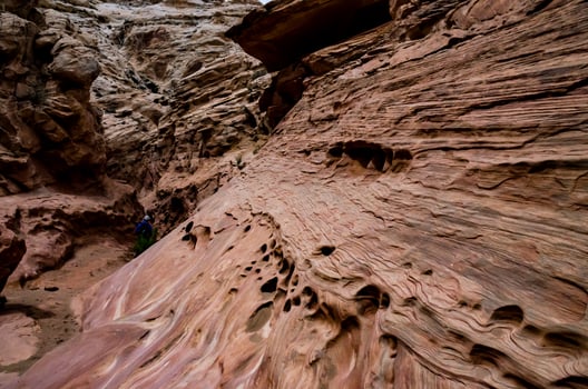 Eroded by water and wind cliffs in the canyon. Little Wild Horse Canyon. San Rafael Swell, Utah photo