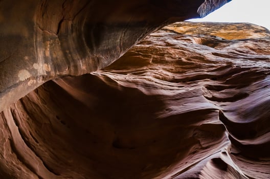 Eroded by water and wind cliffs in the canyon. Little Wild Horse Canyon. San Rafael Swell, Utah photo