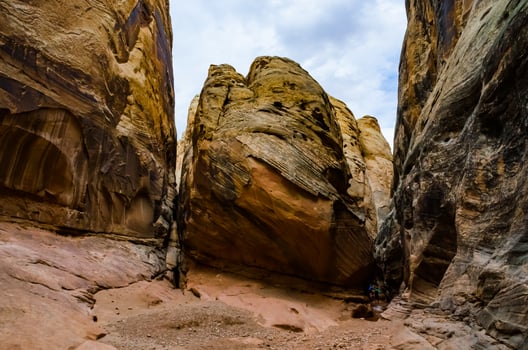 Eroded by water and wind cliffs in the canyon. Little Wild Horse Canyon. San Rafael Swell, Utah photo