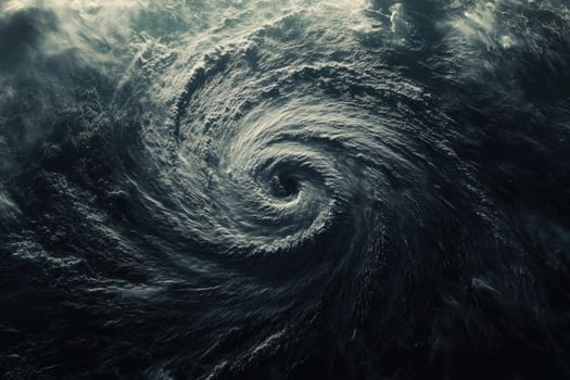 A powerful hurricane over the ocean. photo