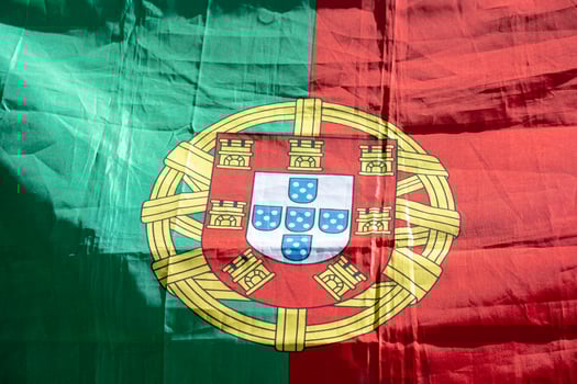 detail of the coat of arms of the flag of Portugal, national emblem photo