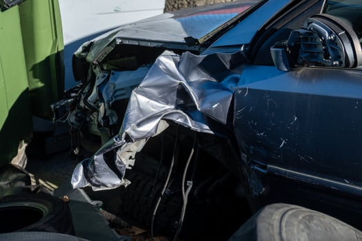 car damaged after a traffic accident photo