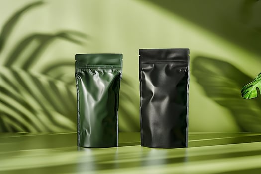 empty foil packages of different colors photo