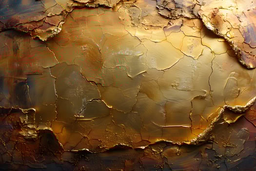Abstract Gold and Brown Cracked Texture for Background Design, Art Projects, and Wall Decor photo