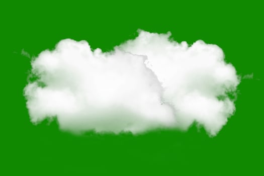 Fluffy White Cloud on a Green Background - Isolated Cloud Formation for Creative Design and Graphic Projects photo