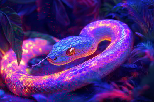 Neon viper with electric colors scales photo