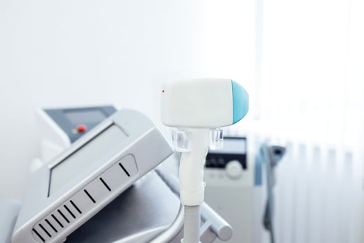 Close up of an adjusting machine for photorejuvenation or laser hair removal photo