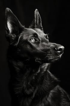 portrait studio photograph of cape hunting dog photo