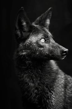 portrait studio photograph of dhole photo
