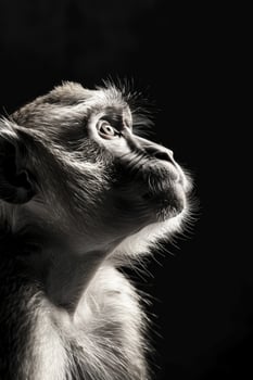 portrait studio photograph of macaque photo