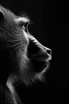 portrait studio photograph of mandrill photo