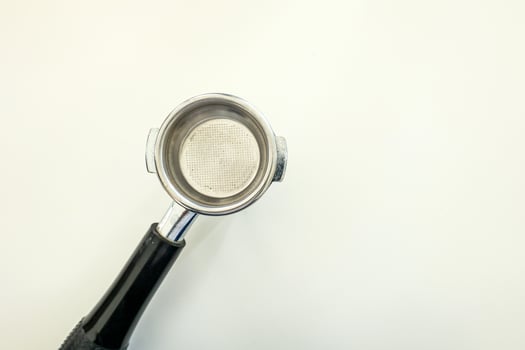 Coffee Tamper. Top View isolated on White Background photo