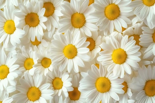 A charming display of daisies creates a fresh, sunny background. photo