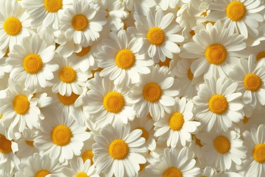 A charming display of daisies creates a fresh, sunny background. photo