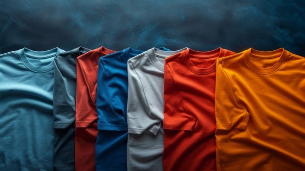colorful T-shirts. cotton shirts. natural fabrics. photo