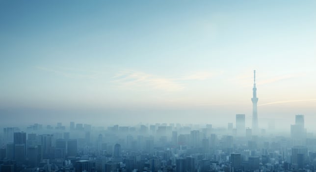 Tokyo Skyline at Dawn With Tokyo Tower in the Distance photo