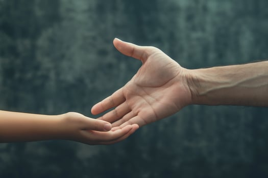 Reaching Hand Offering Assistance Concept of Help, Trust, and Connection photo