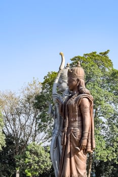 Big statue of Lord Sita Ram near Delhi International airport, Delhi, India, Lord Ram and Sita big statue touching sky at main highway Mahipalpur, Delhi photo