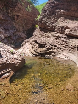 Beautiful mountain stream with clear water in Kamnik Canyon, Macedonia photo