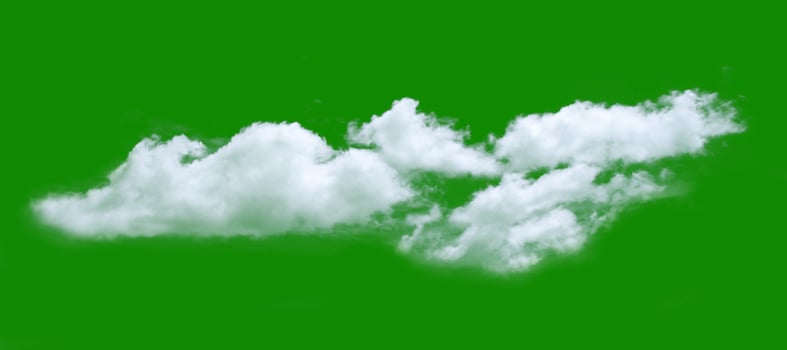 Fluffy White Clouds on a Bright Green Background for Creative and Abstract Designs photo