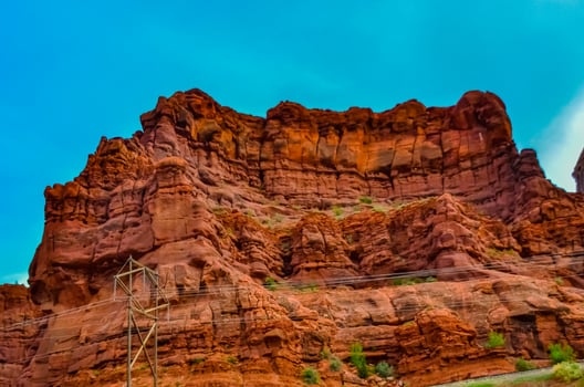 Mountainous landscape, red and yellow mountains in Utah, US photo