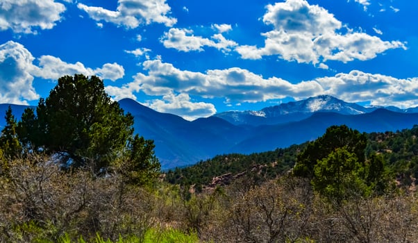 Mountains with snow on peaks in Colorado, USA photo