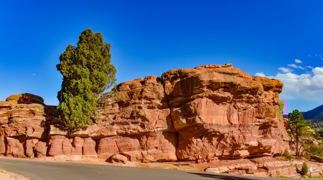 Eroded red-sandstone formations. Garden of the Gods, Colorado Springs, Colorado photo