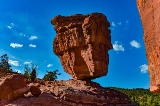The Balanced Rock, Leaning Rock. The Garden of the Gods, Colorado, USA photo