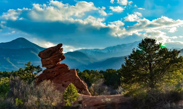 Eroded red-sandstone formations. Garden of the Gods, Colorado Springs, Colorado photo