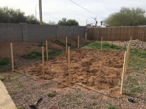 Building a Garden with Wood Perimeter Fence in Arizona photo
