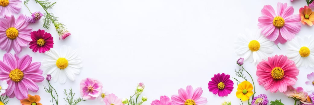 A stunning and vibrant mix of pink and yellow flowers beautifully arranged against a pristine white background, ideal for a variety of projects that require a touch of beauty and elegance photo