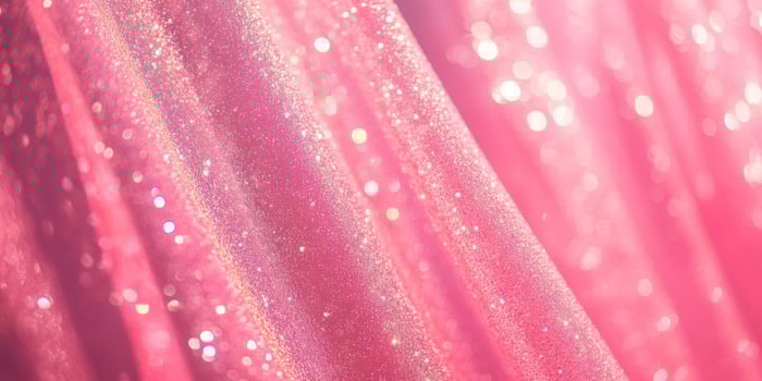 Closeup of soft pink fabric adorned with sparkling glitter, perfect for festive themes and occasions photo