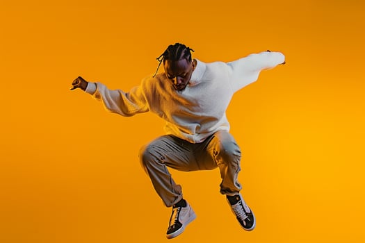 Fashion Model Handsome in Sweater Neon Yellow Background Male portrait with Trendy Lifestyle Setting photo