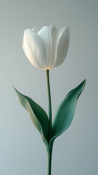 Elegant White Tulip Still Life - Minimalist Photography photo