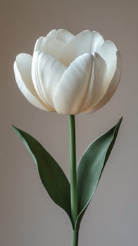 Elegant White Tulip Still Life - Minimalist Photography photo
