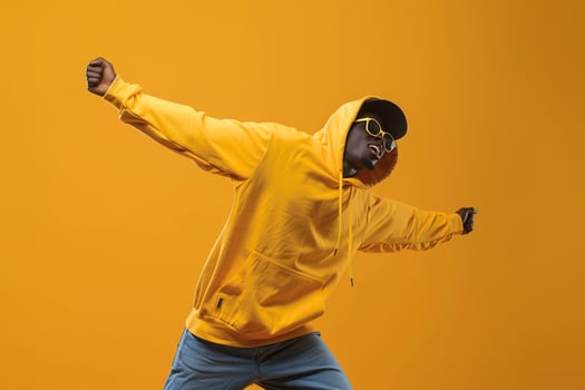 Graphic Hoodie male dress withNeon Yellow lifestyle Males portrait Fashion male background photo