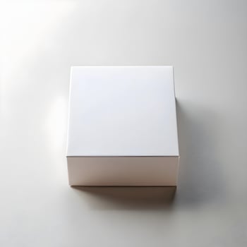 blank white box on grey background photo
