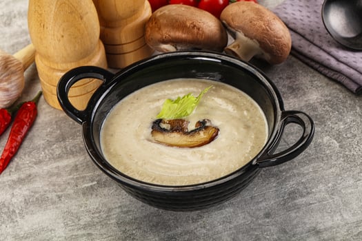 Delicous mushroom champignon cream soup photo