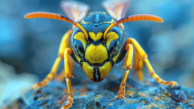 An image of a violin bee with an angry facial expression. photo