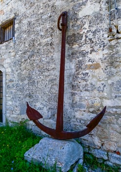 An old iron anchor from the 17th-18th century, recovered from the bottom of the Black Sea photo
