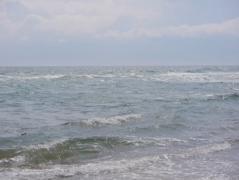 Seascape under a cloudy sky. Skagerrak, Kattegat strait in Skagen, Denmark photo
