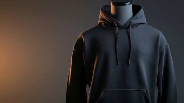 Black Hoodie with a Creative Design photo