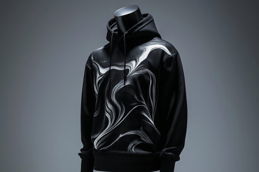 Black Hoodie with an Abstract Design photo