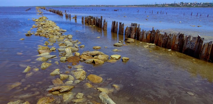 Wooden remains of salt pools, salt mining in the 18th century photo