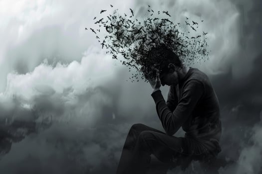 Mind in disarray, conceptual representation of stress photo
