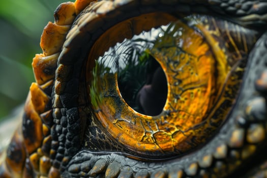 Closeup of a reptilian eye photo