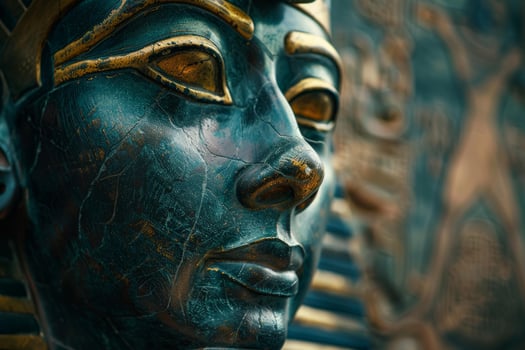 Ancient egyptian pharaoh statue closeup photo