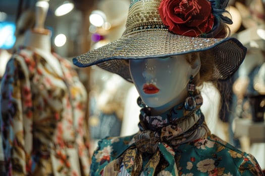 Elegant mannequin display in fashion store photo